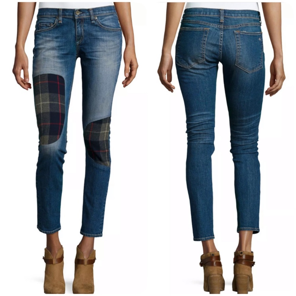 [Rag&bone] patchwork skinny jeans